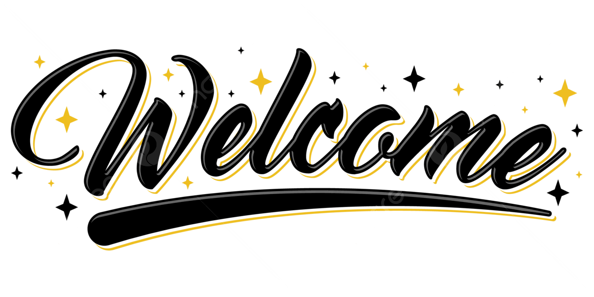 Welcome Letter In Black Color And Sparkle Vector, Welcome Letters, Welcome, Welcome 3d PNG and Vector with Transparent Background for Free Download