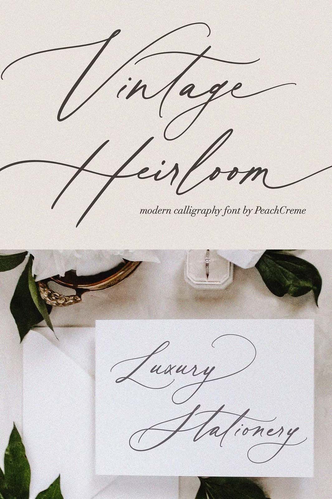 Vintage Heirloom // Calligraphy Font — Leasted — Graphics Template Resources