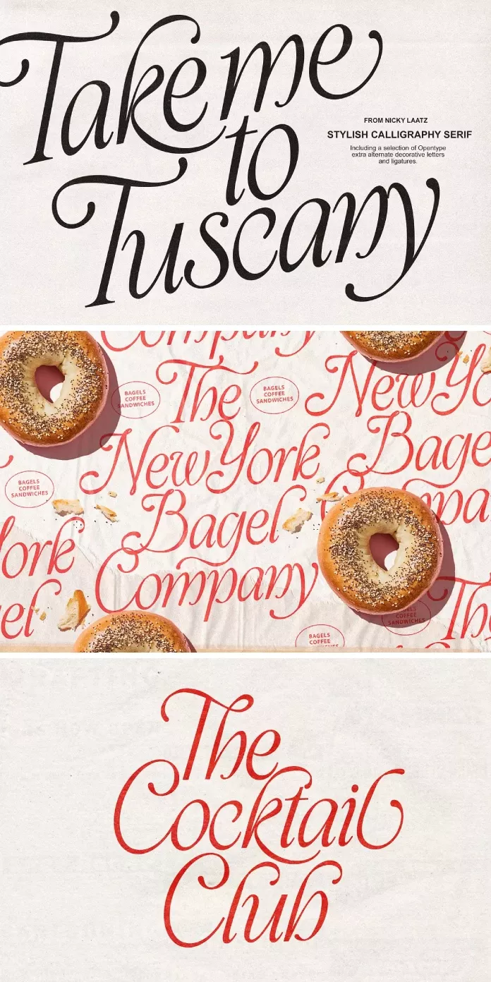 Take Me To Tuscany Font by Nicky Laatz