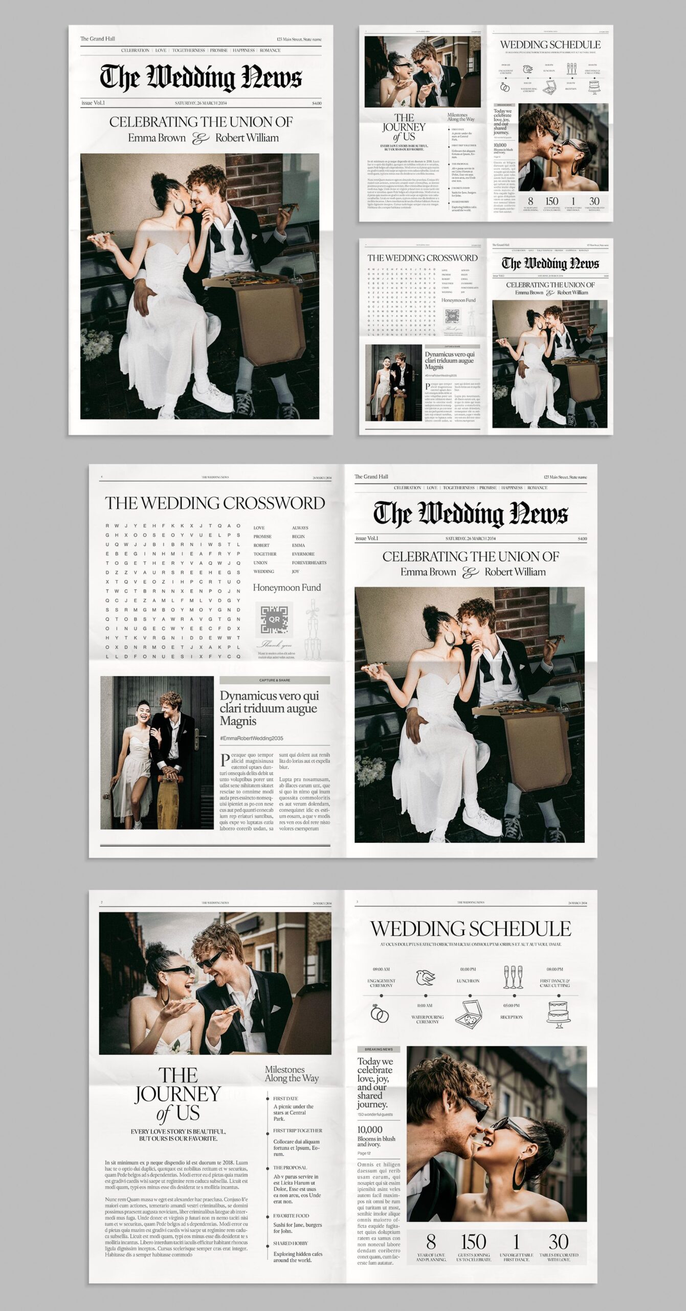Wedding Newspaper Template by Brandpacks | Creative Market