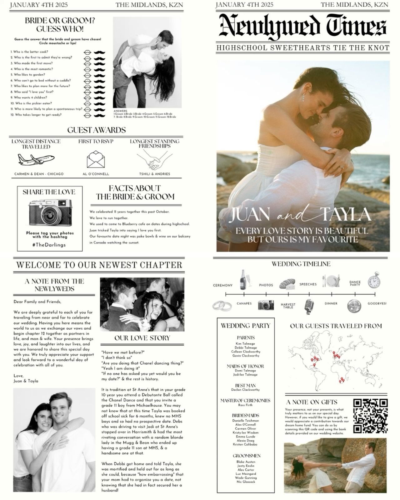Our wedding newspaper