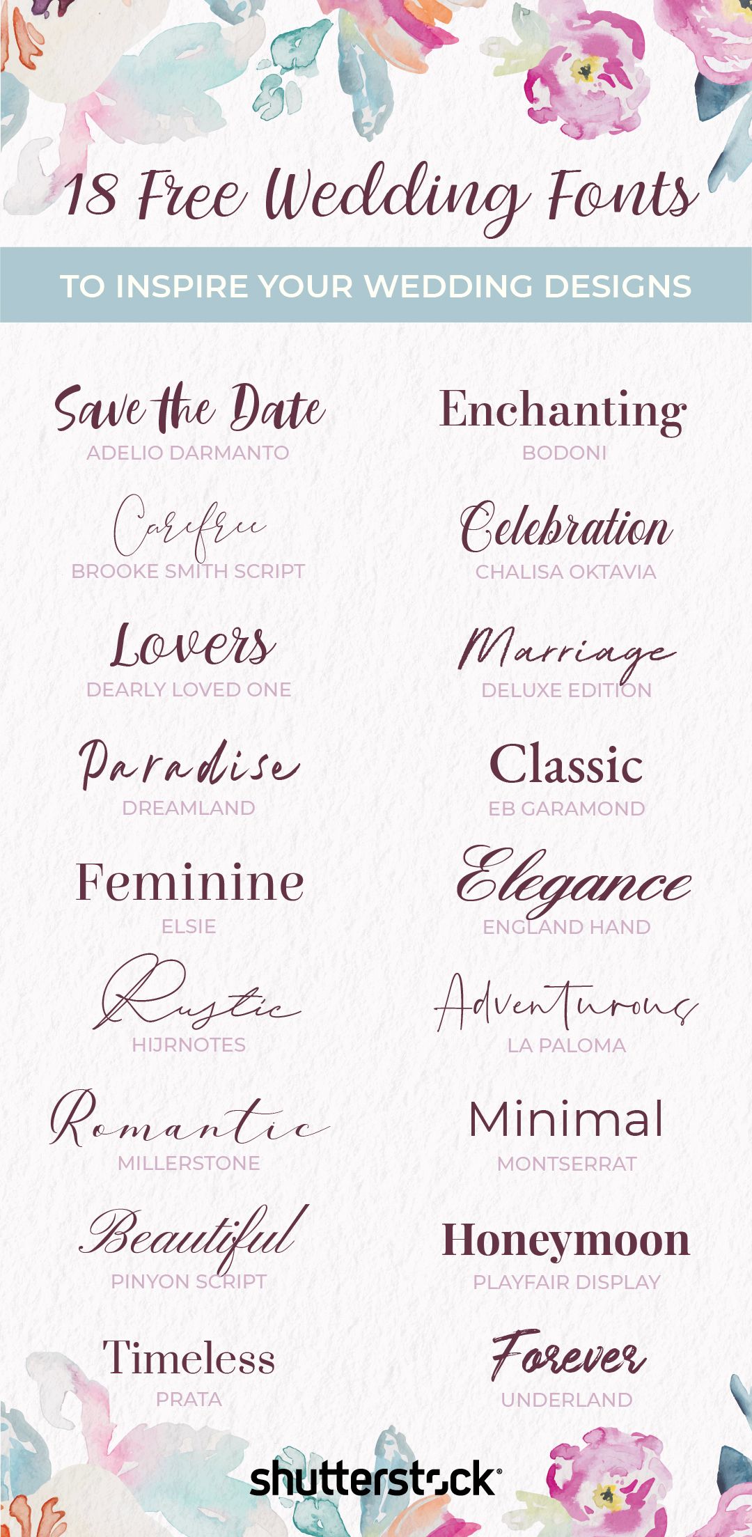 Wedding Ideas: 18 Free and Unique Wedding Fonts for Invitations