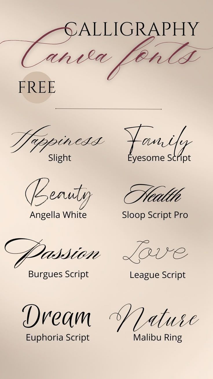 Free Handwriting Canva Fonts for Aesthetic & Wedding