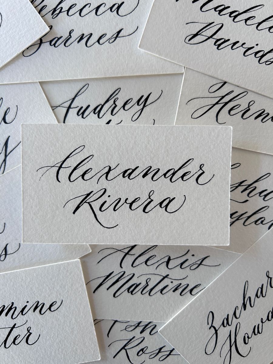 Modern Calligraphy Place Cards for Weddings and Special Events | Heirloom Ink Studio