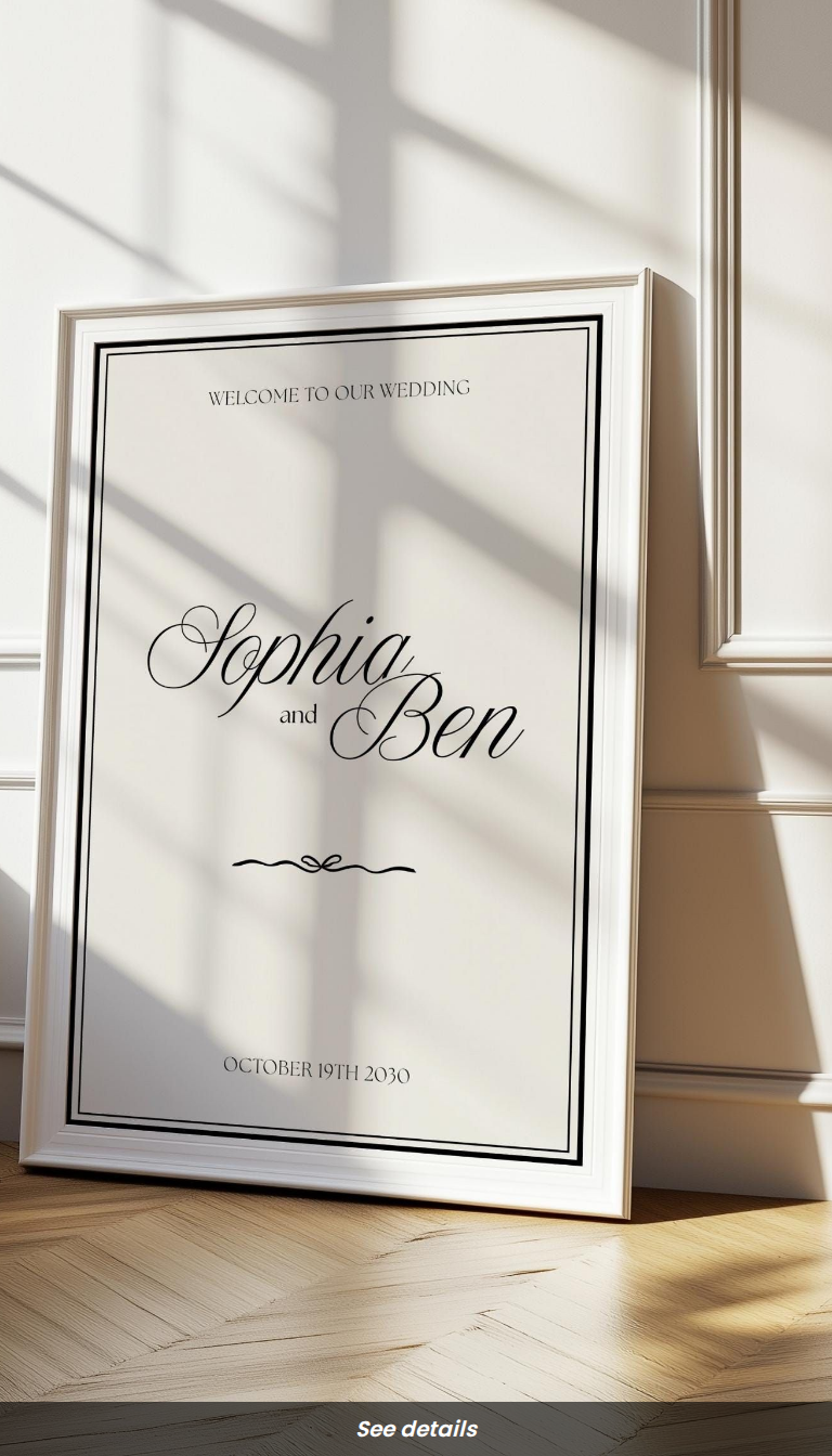 Vintage Wedding Welcome Sign: Elegant & Customizable