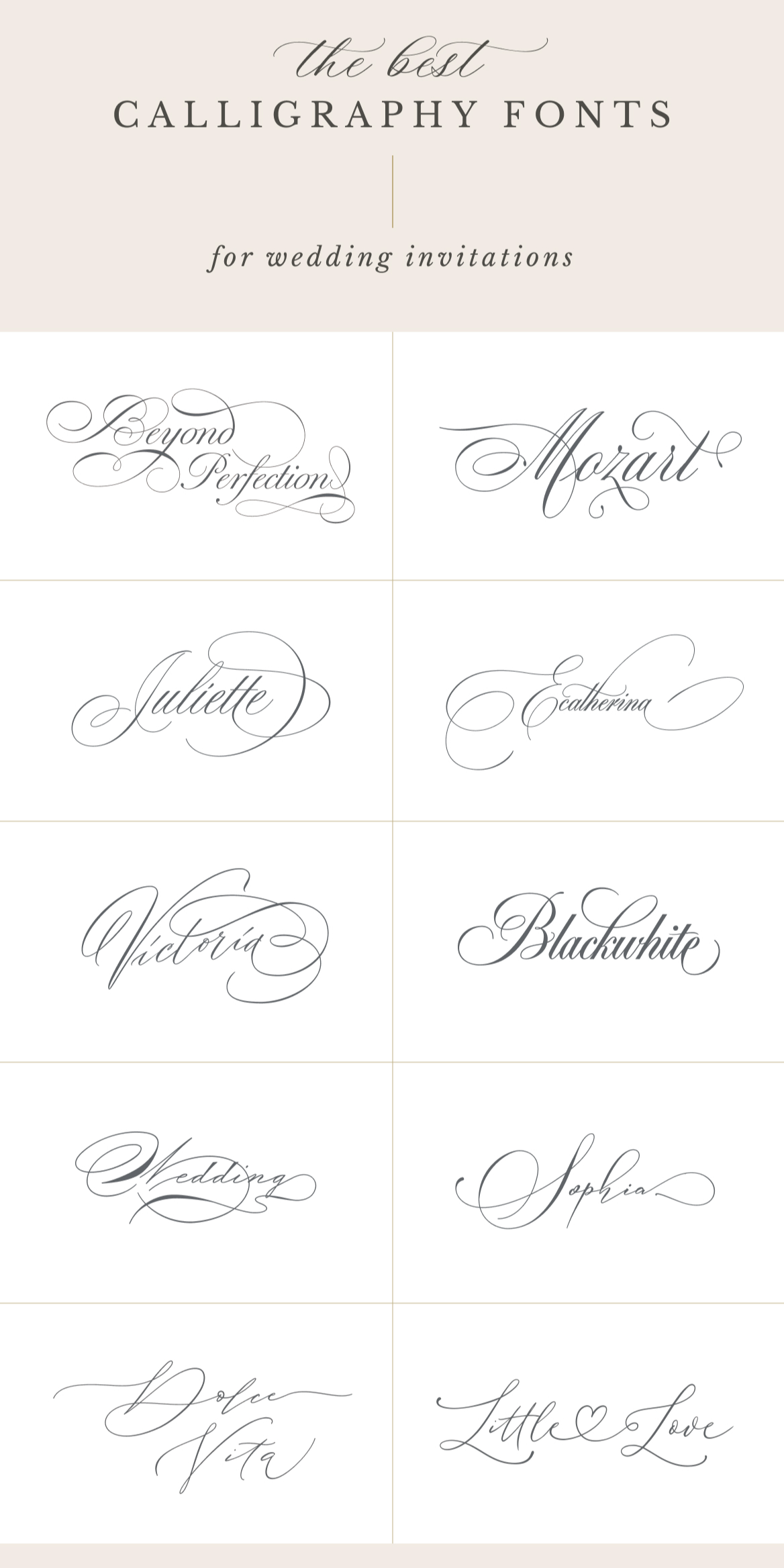 The Best Calligraphy Fonts for Wedding Invitations