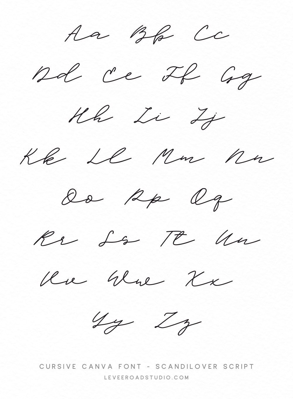 Aesthetic Calligraphy Alphabet: Scandilover Script Canva Font — Wedding Fonts