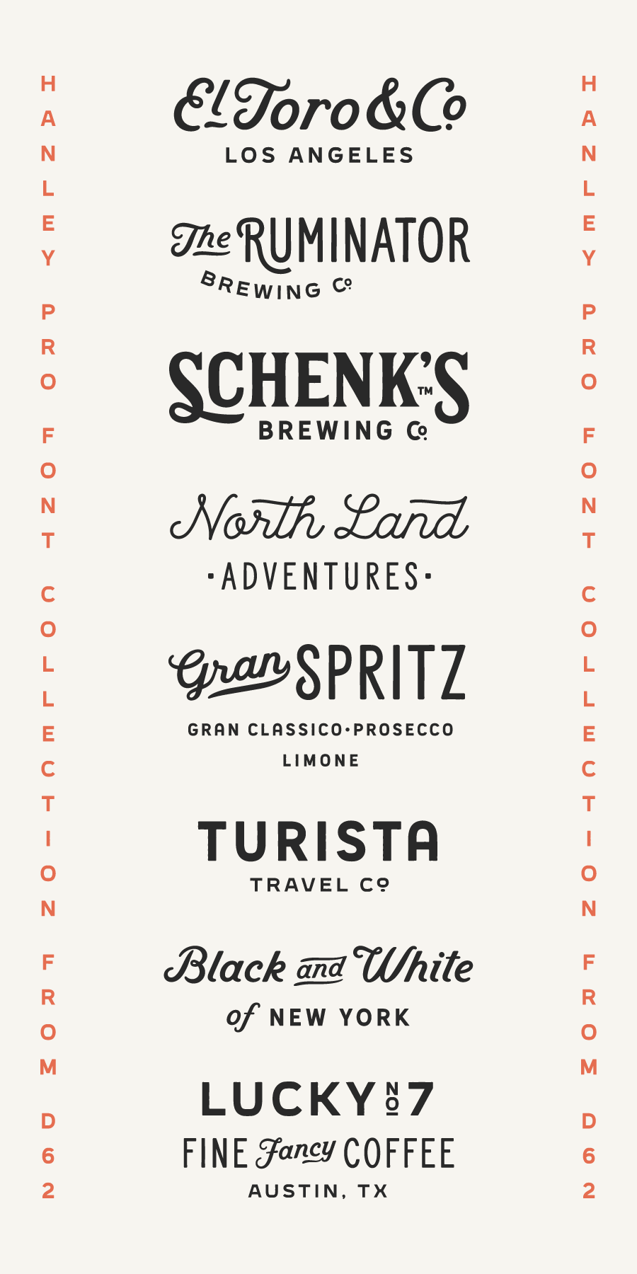Hanley Pro Font Collection Modern Vintage Fonts