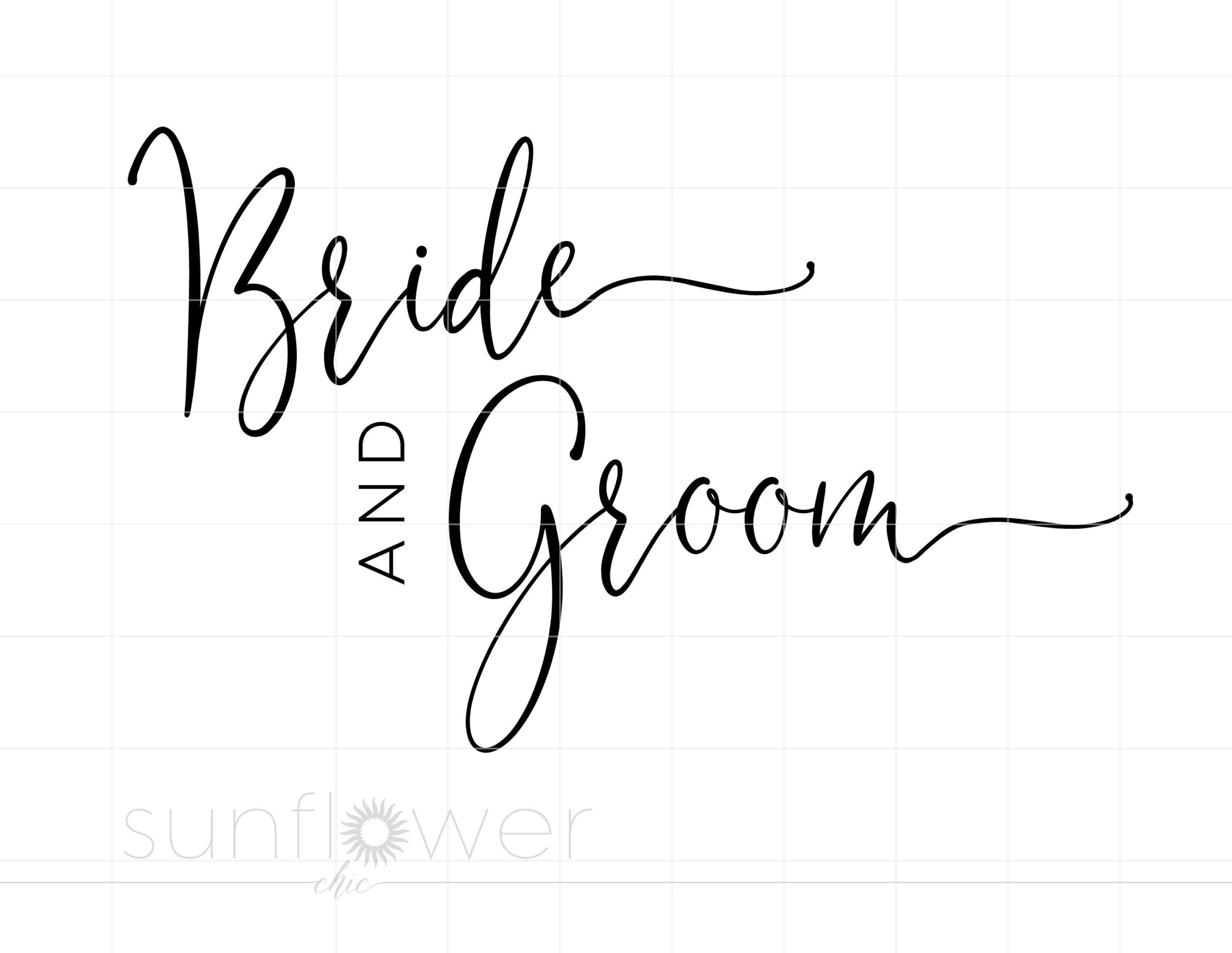 Marié et le marié SVG | Svg mariage | Svg mariage minimaliste | Signe de mariage des mariés Svg imprimable Cricut imprimable SC2420