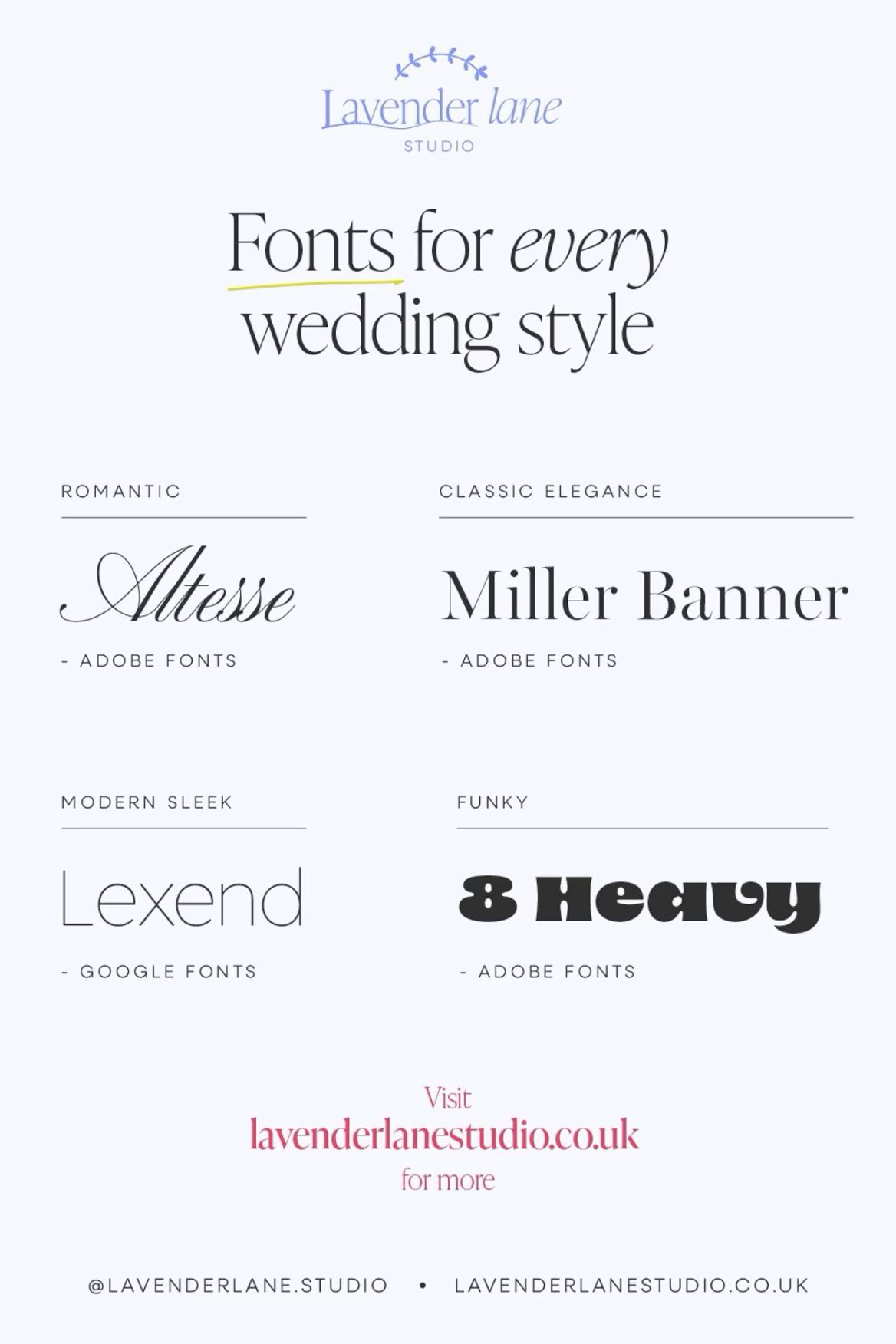 The best fonts for your wedding style