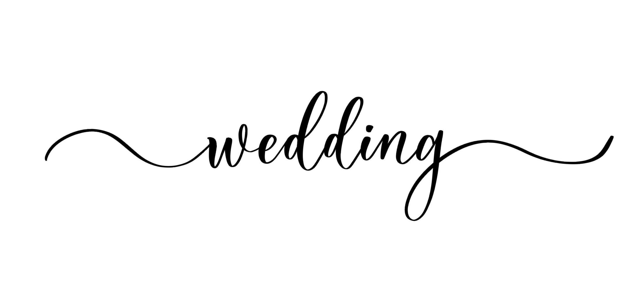 Wedding — vector calligraphic inscription with smooth lines.