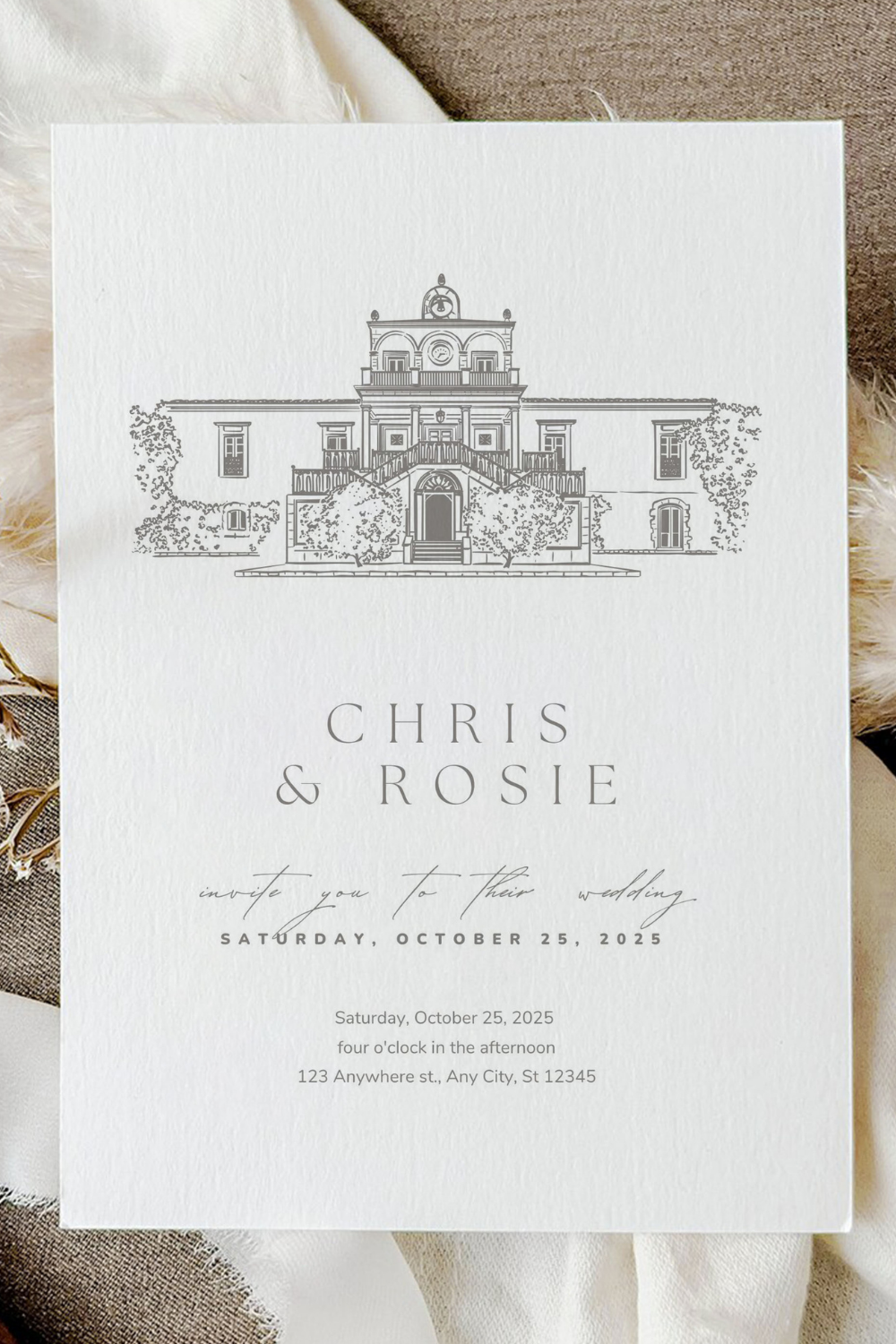 Venue Sketch for your Wedding Invitation Stationery