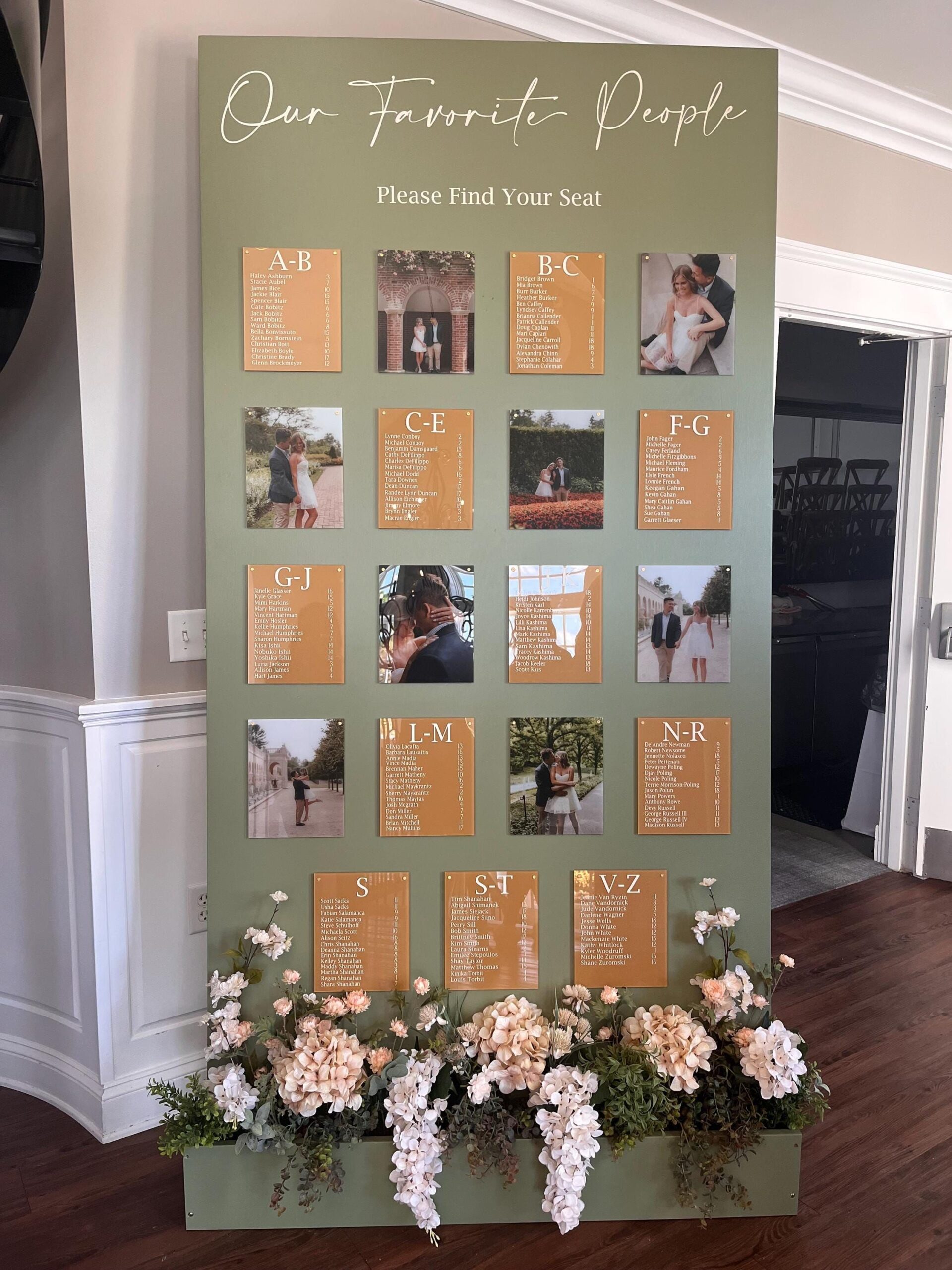 Custom Acrylic Seating Chart Signs
