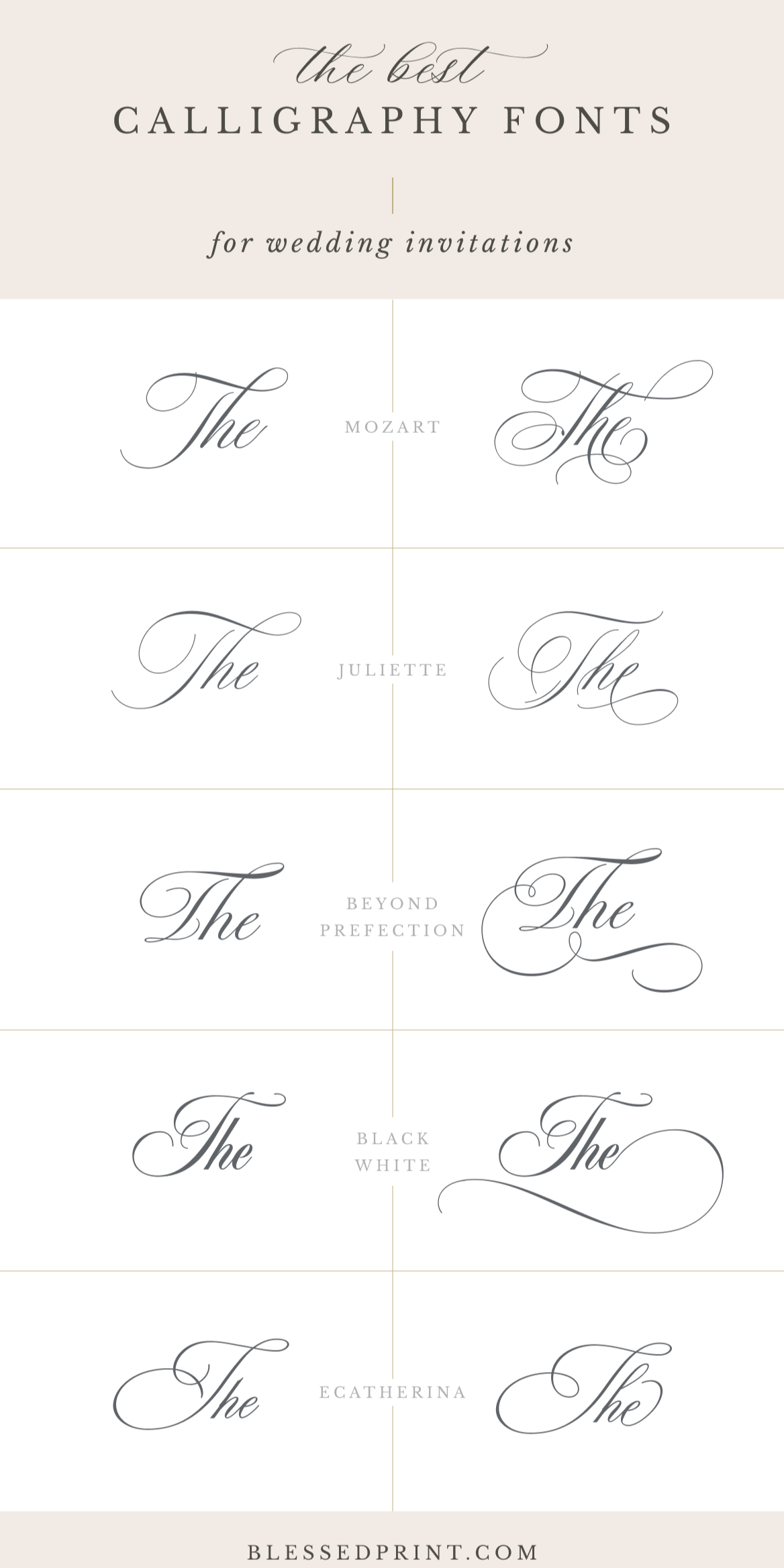 Top 6 Calligraphy Fonts for Wedding Invitations