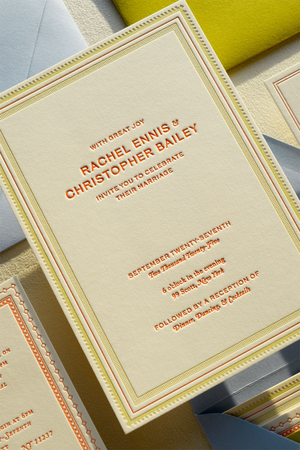 Traditional Letterpress Wedding Invitations