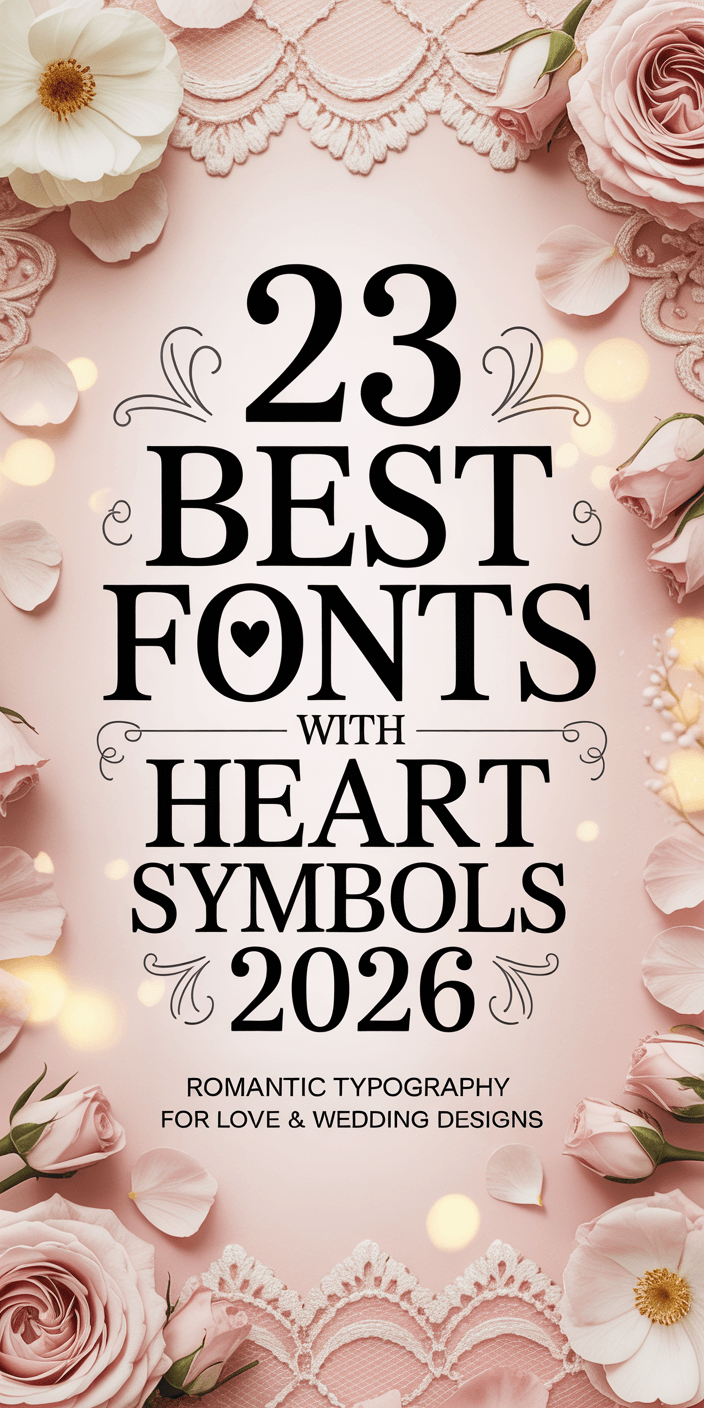 23 Best Fonts with Heart Symbols 2026 – Romantic Typography for Love & Wedding Designs