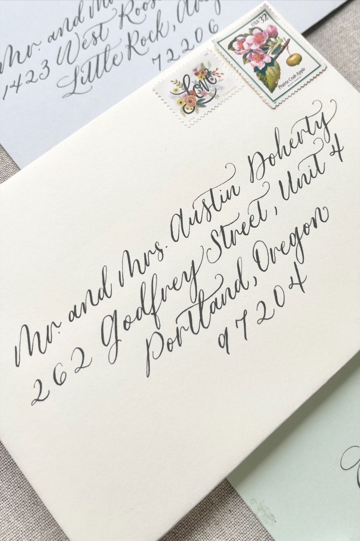 Modern calligraphy envelopes