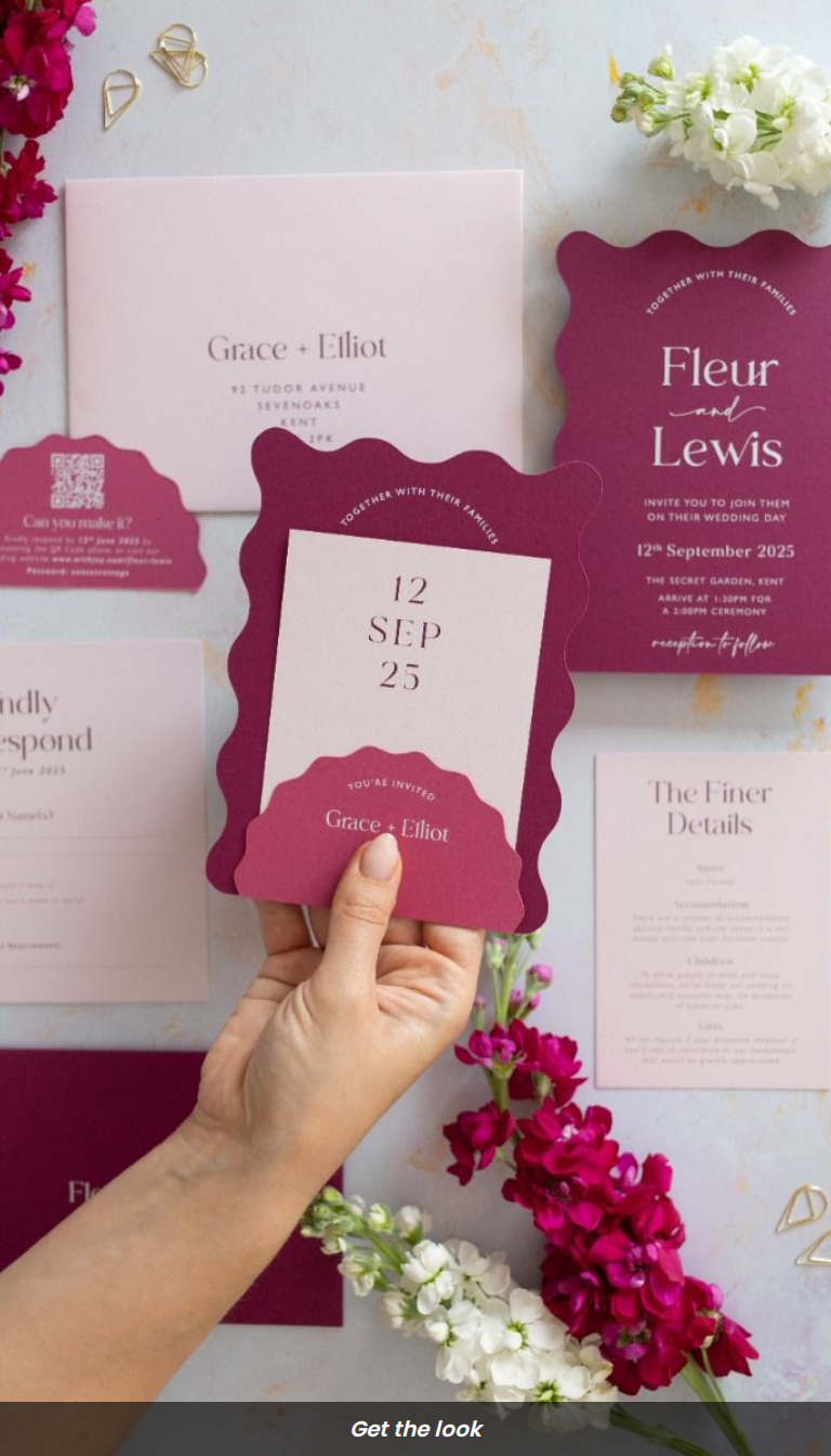 Modern Romantic Wedding Invitations by Florence Paperie