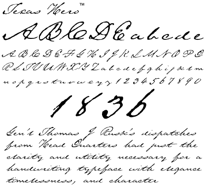 Texas Hero, the Original Old Handwriting Font
