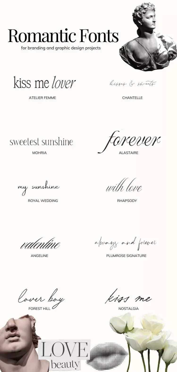 Romantic Fonts for Design and Branding in 2023