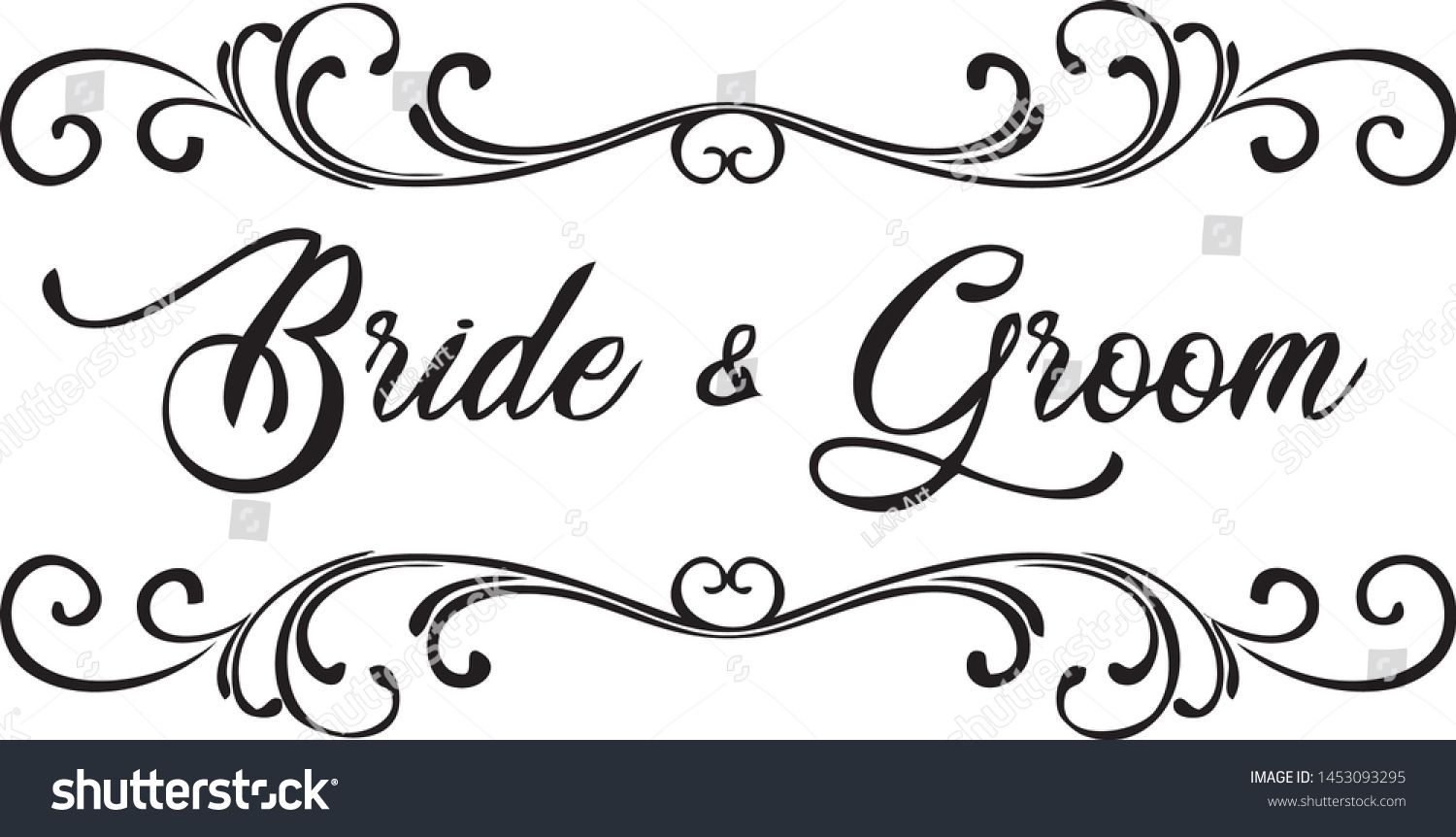 Bride Groom Scroll Clip Art Stock Vector (Royalty Free) 1453093295 | Shutterstock