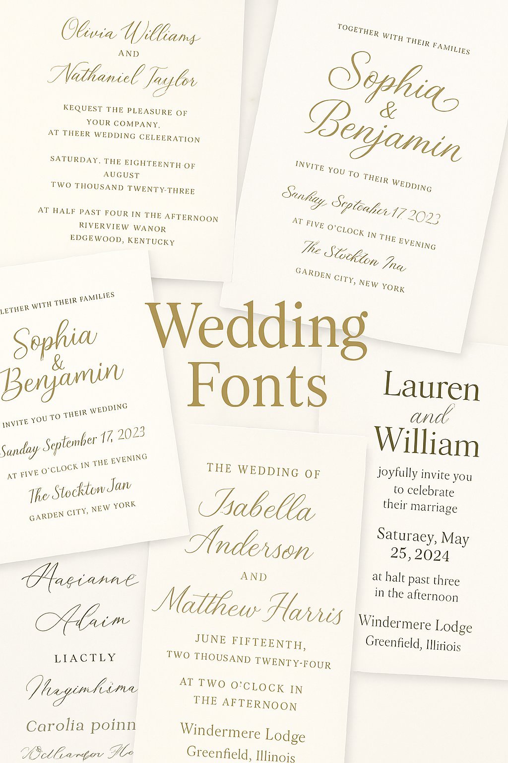 Elegant Wedding Fonts for Invitations