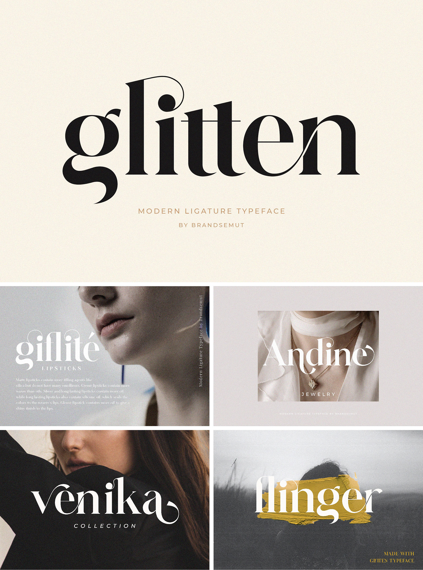 FREE FONT || Glitten — Modern Ligature Serif — Brandsemut Freebies