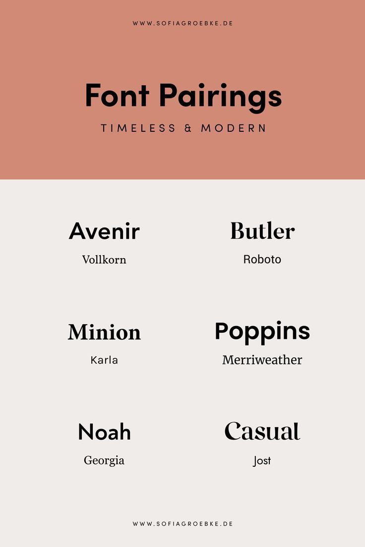 100 free Font Pairings — timeless and modern