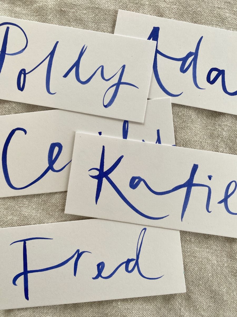 Blue Cool Name Place Settings