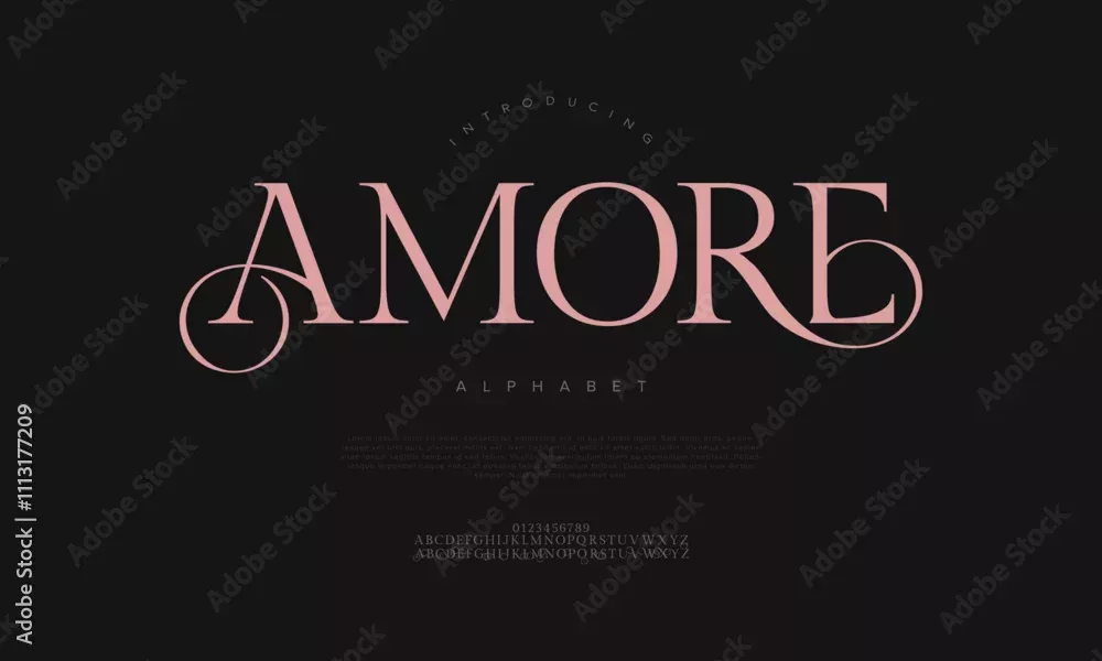 Elegant Vintage Amore Typography for Valentine’s Day — Minimal Luxury Fonts & Retro Logos