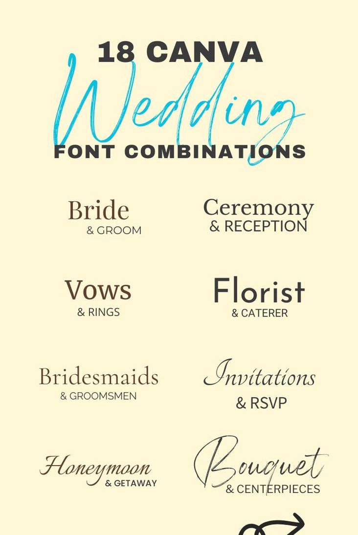 18 Canva Wedding Font Combinations