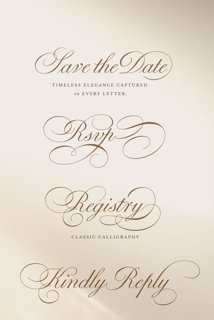 Elegant Calligraphy Font for Save the Dates & Invitations