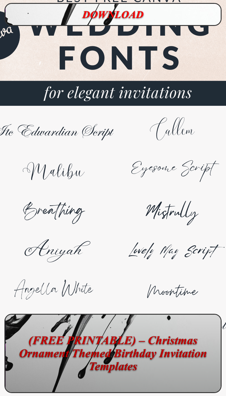 (FREE PRINTABLE) – Christmas Ornament Themed Birthday Invitation Templates