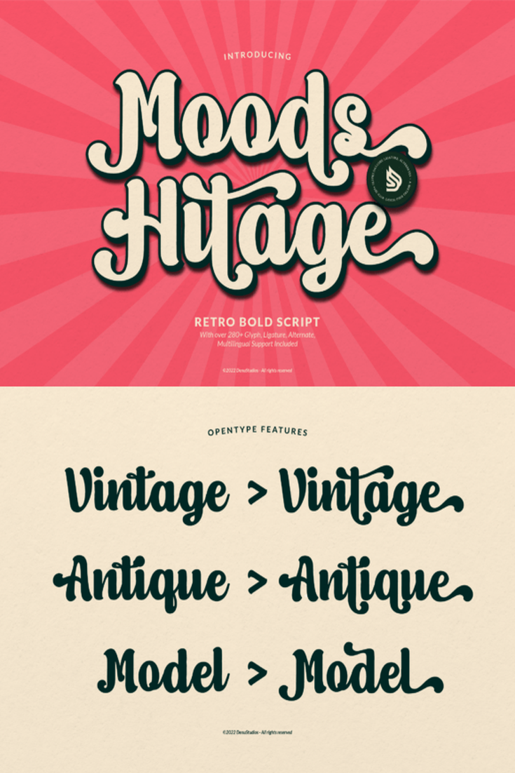 Vintage Vibes: Moods Hitage Retro Script Font