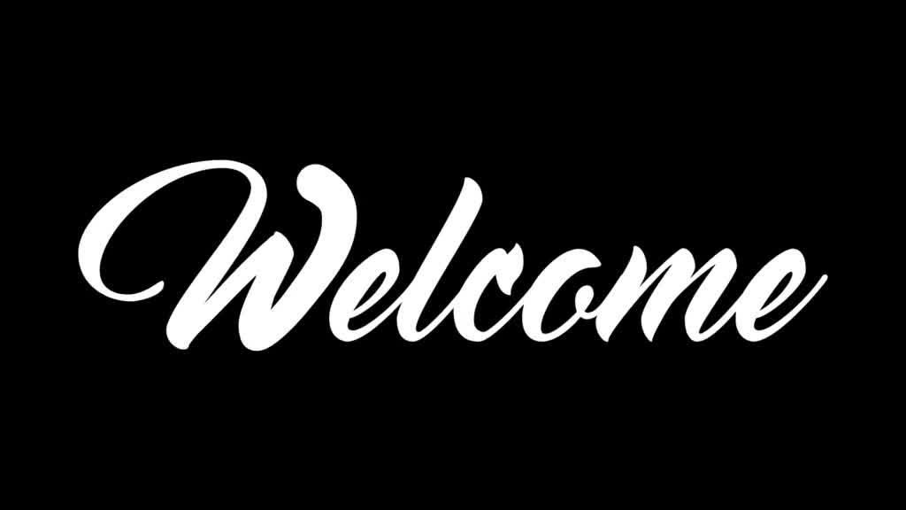 Welcome text animation on black background Motion Sickness