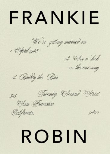 Details in the Script — Wedding Invitation