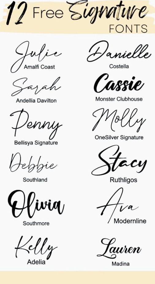 12 free signature textual styles
