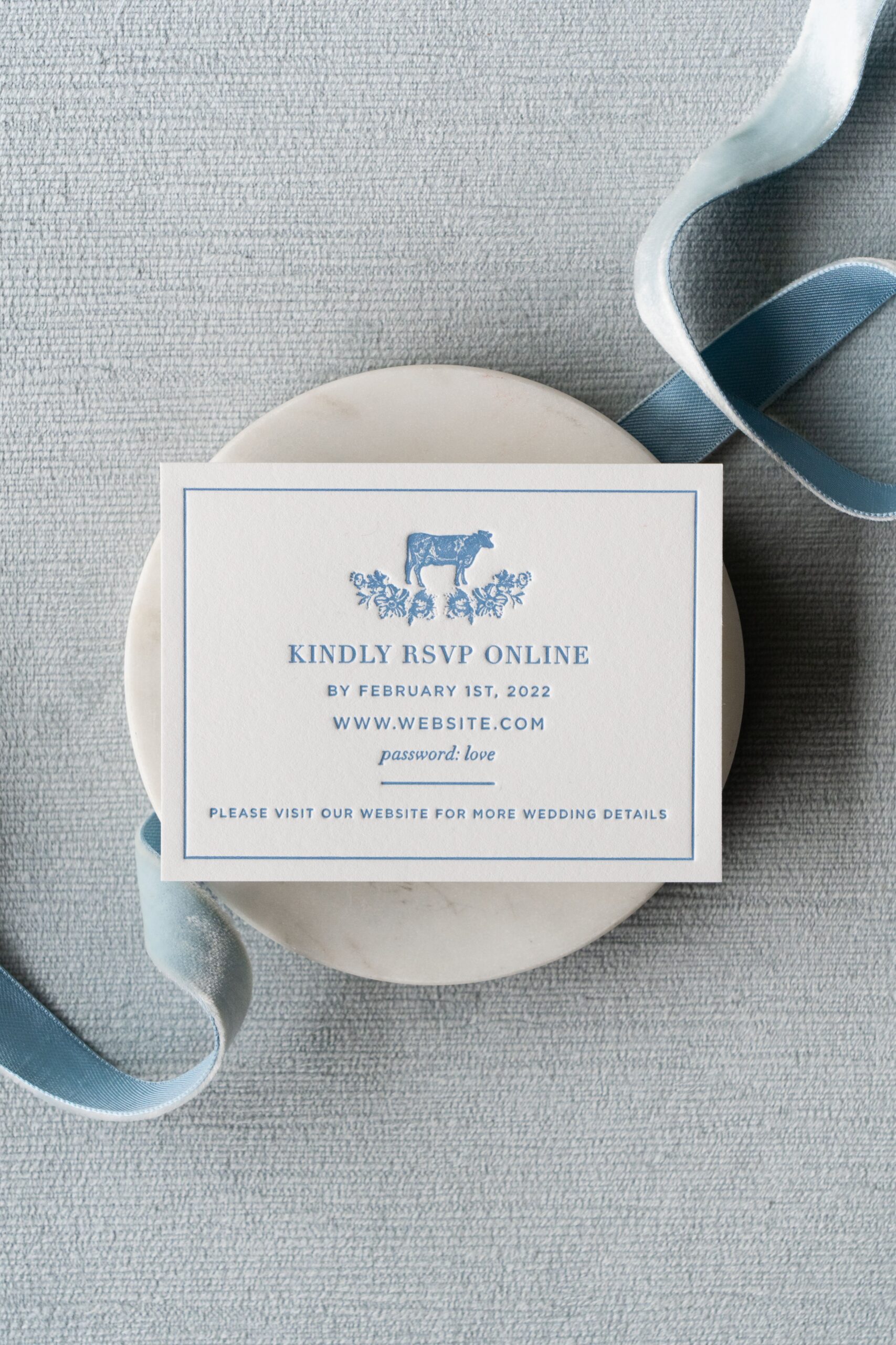 Letterpresss Printed Online Response Card