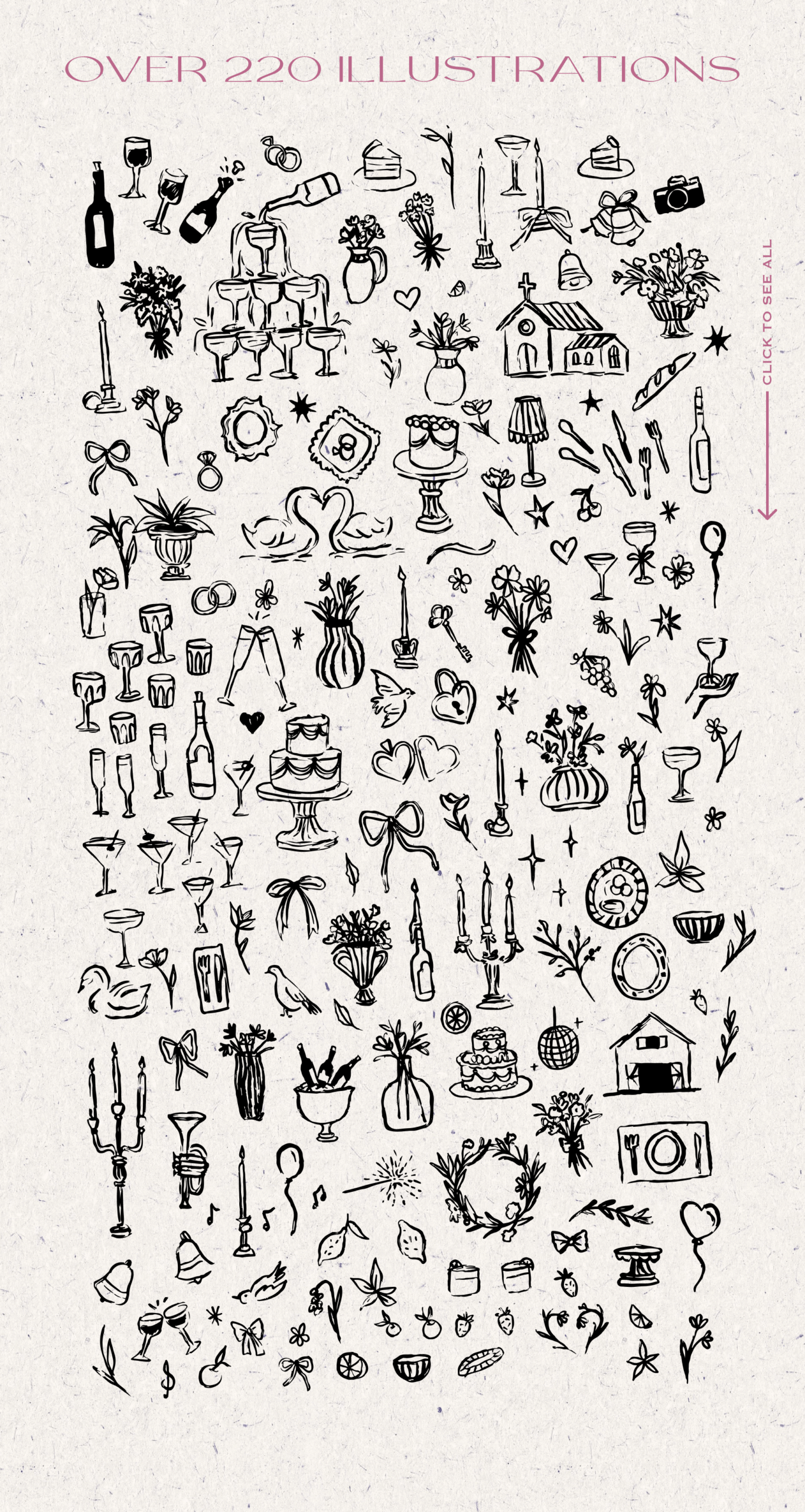 Romantic Wedding Graphics Sketch by Eldorado Design Co | Creative Market