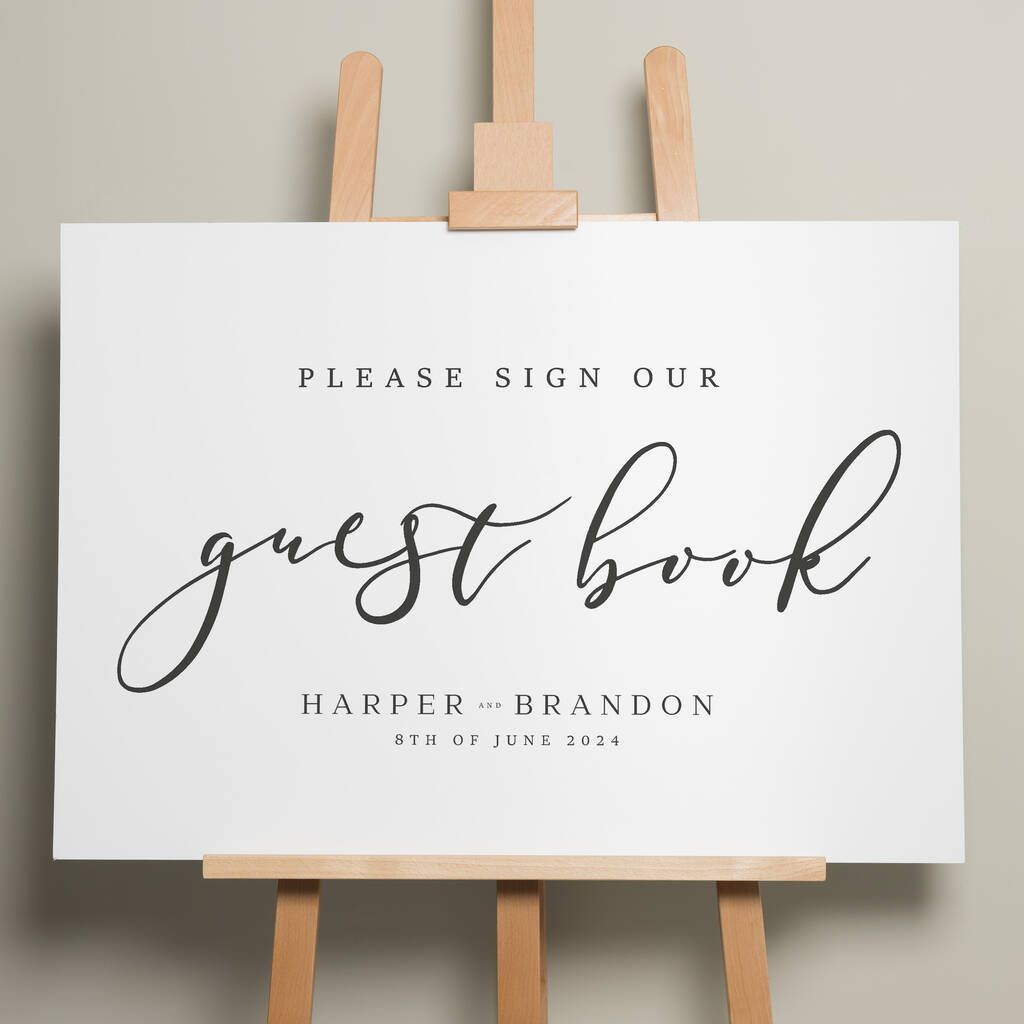 Calligraphy Wedding Guest Book Sign ‘Harper’