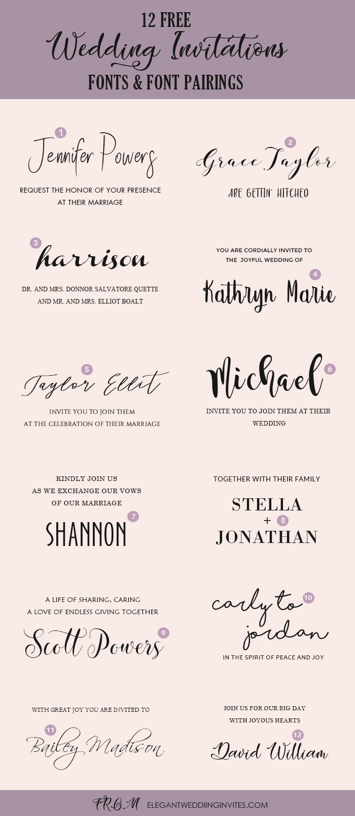 Wedding Invitation Font Pairing Guide with Free Killer Fonts to Download — Elegantweddinginvites.com Blog