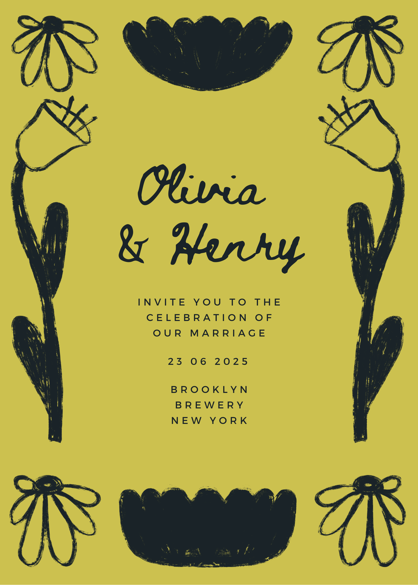 Cute Hand Drawn Flower Wedding Stationery: Designs for a Charming Celebration