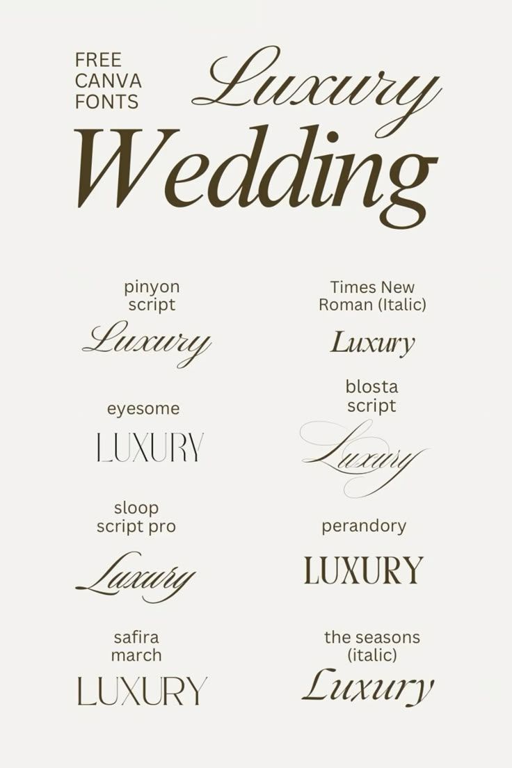 Canva Fonts for Every Wedding Style