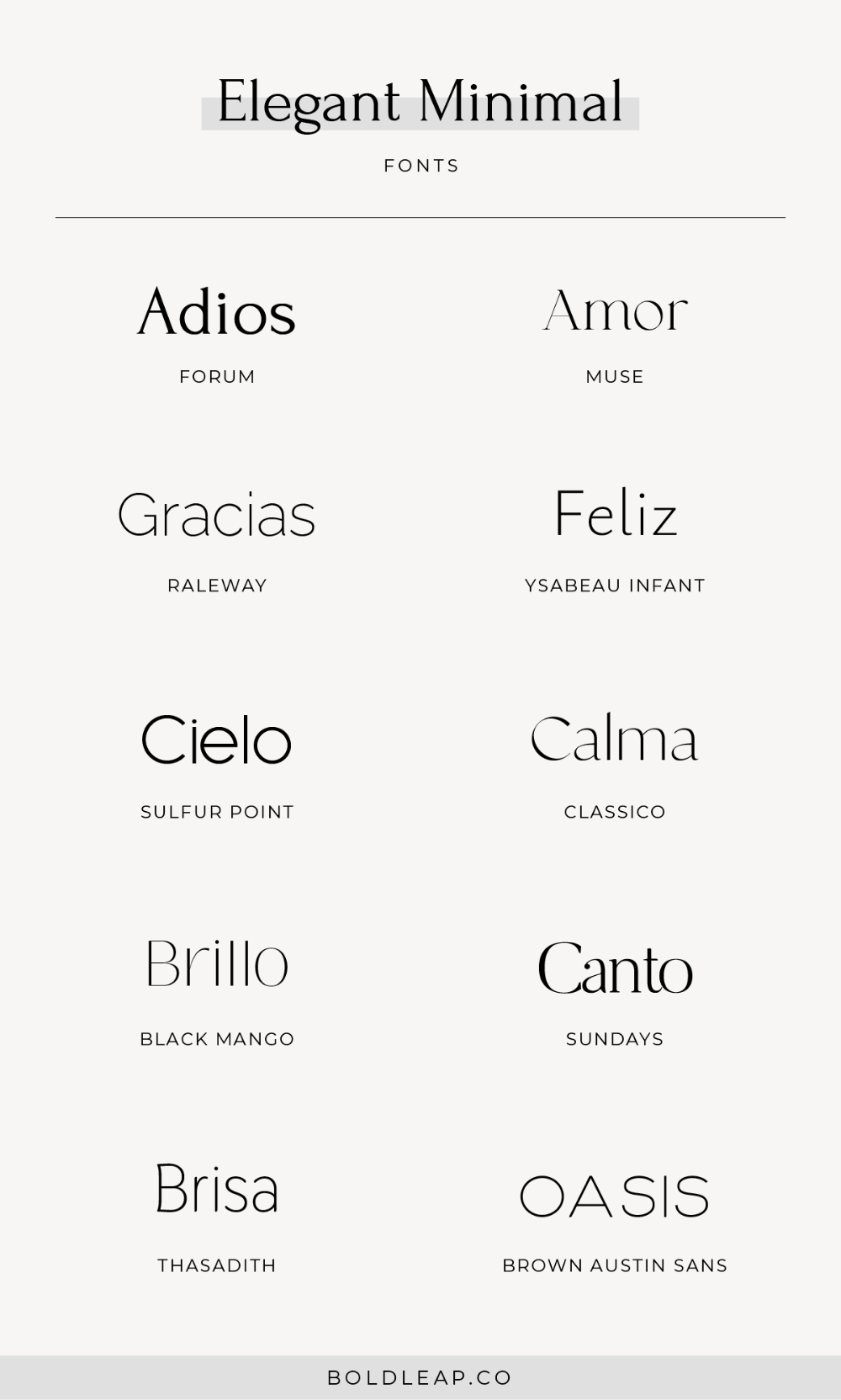 10 Elegant Minimalist Fonts for Modern Design Projects — Bold Leap