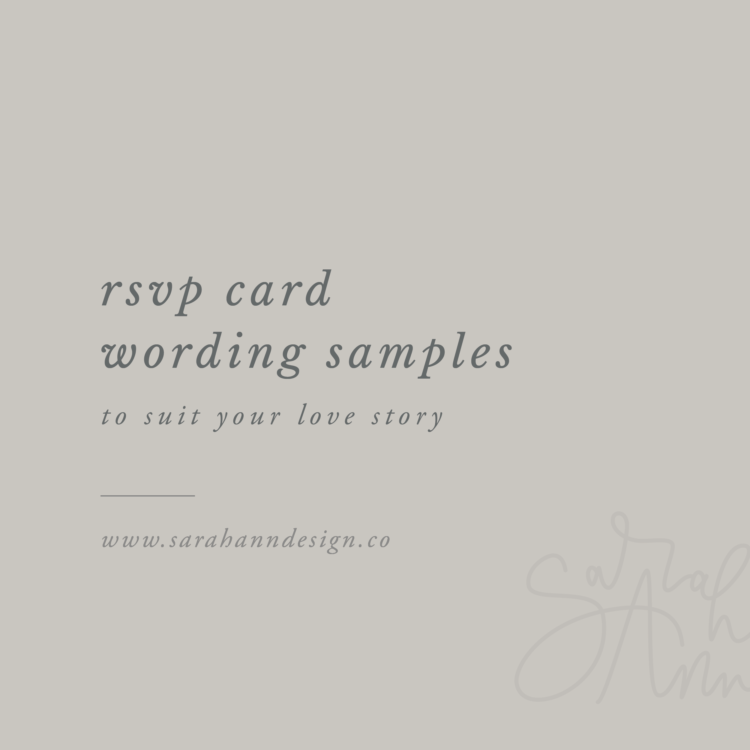 Wording Samples // RSVP Cards | Sarah Ann Design