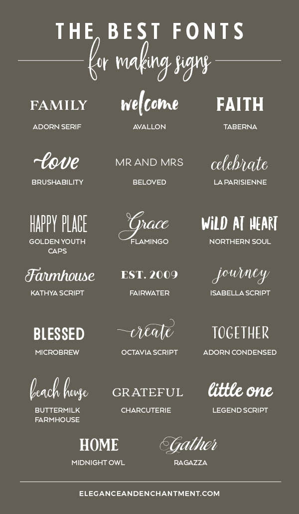 The Best Fonts for Making Signs | Elegance & Enchantment