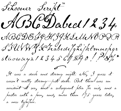 Schooner Script, an Early 1800s Handwritten Font