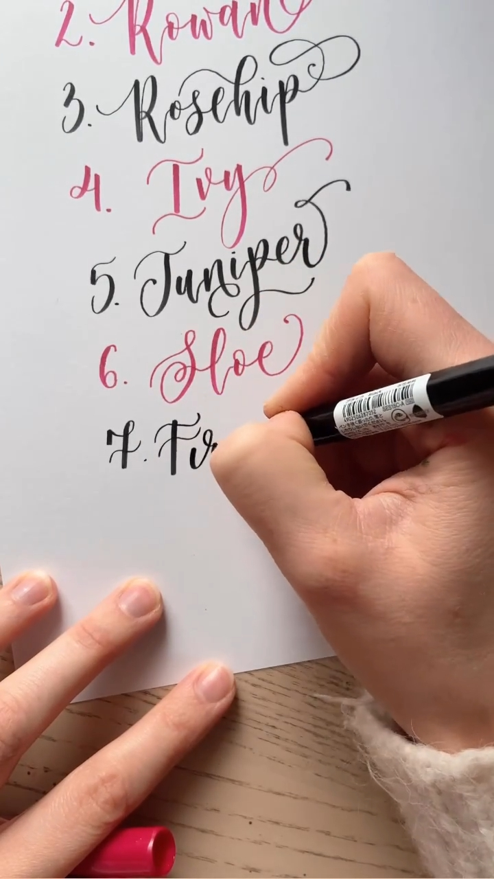 Nature-based winter calligraphy prompts