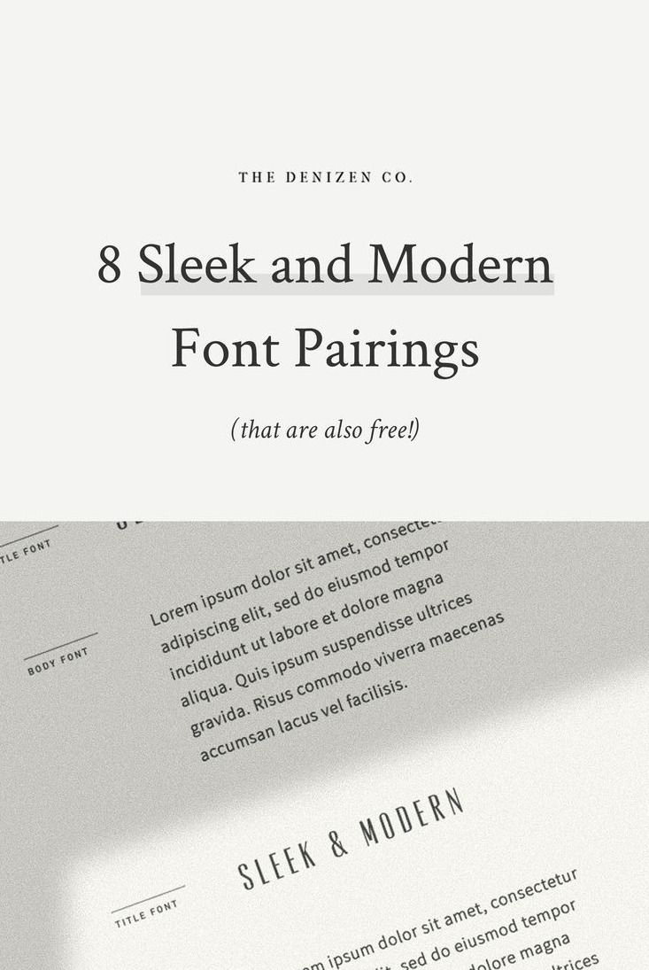 8 Sleek and Modern Font Pairings (That Are Also Free) — The Denizen Co.