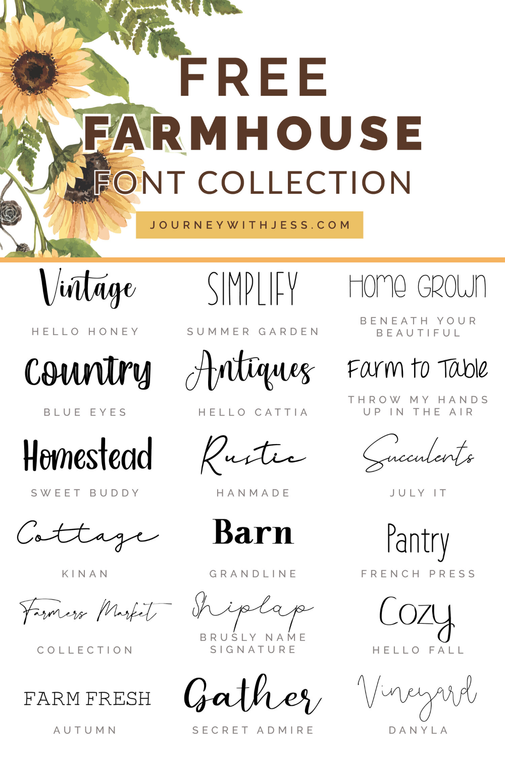 Free Font Collection: Farmhouse — Journey With Jess | Inspiration for your Creative Side